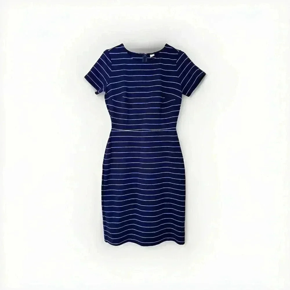 Old Navy Womens Dress Size XS Blue White Striped Bodycon Casual